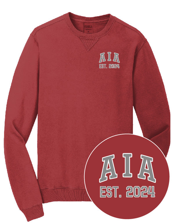 AIA Port & Company® Beach Wash® Garment-Dyed Crewneck Sweatshirt