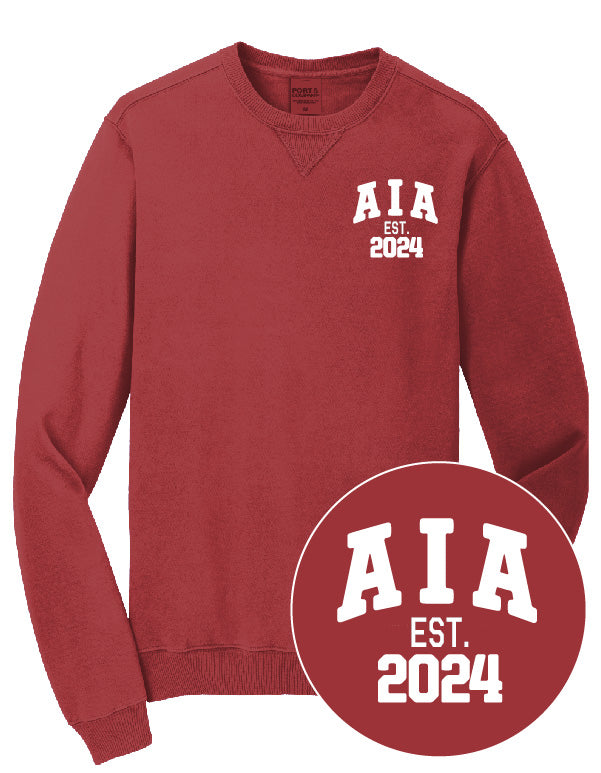 AIA Port & Company® Beach Wash® Garment-Dyed Crewneck Sweatshirt