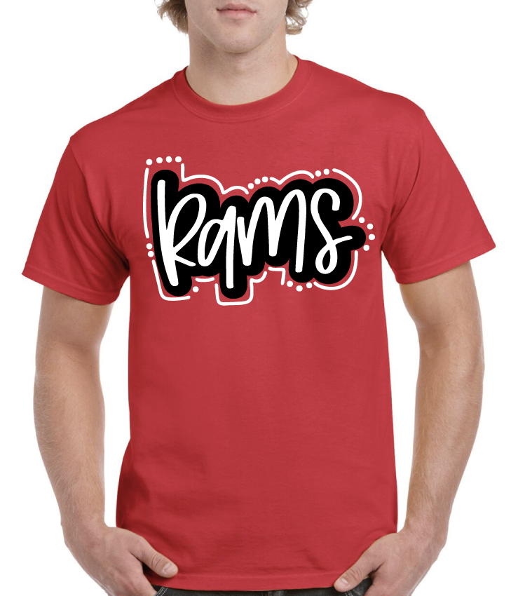 Rams Outlined Asbury High School Tee