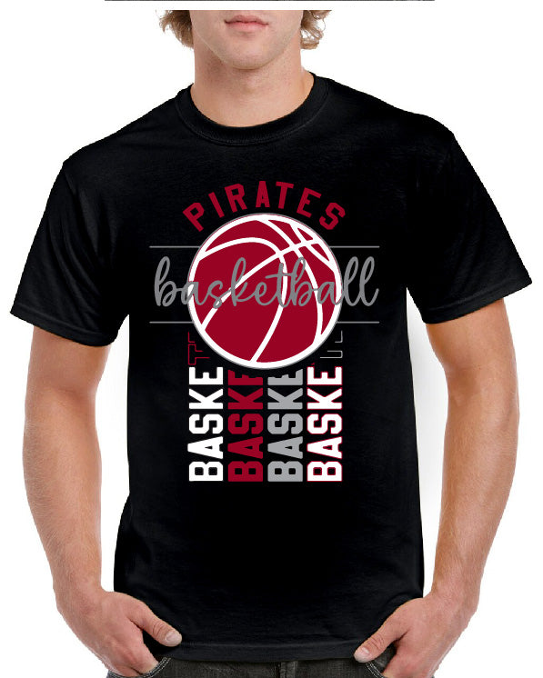 PIRATES BASKEBALL CURSIVE TEE