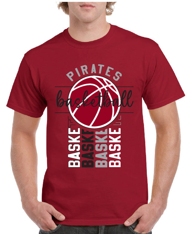 PIRATES BASKEBALL CURSIVE TEE