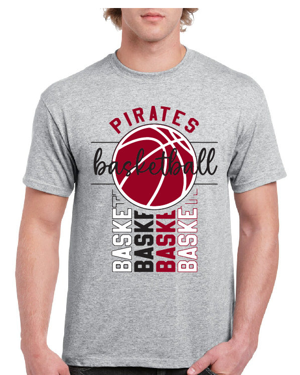 PIRATES BASKEBALL CURSIVE TEE