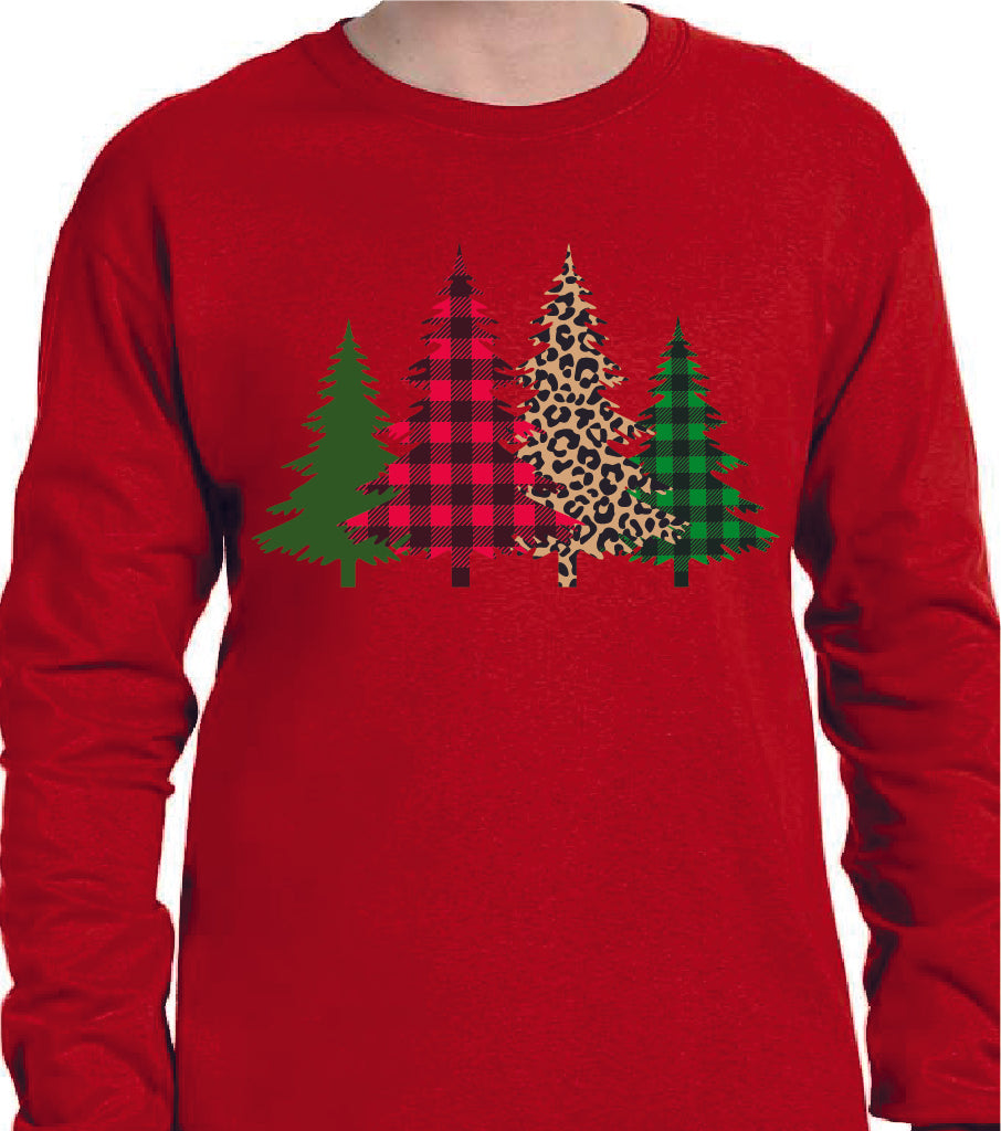 PLAID LEOPARD CHRISTMAS TREES