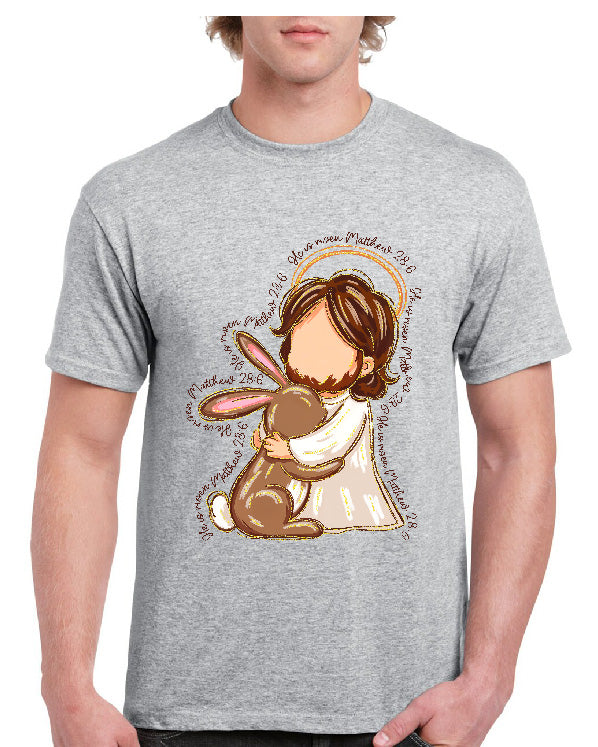 Brush Strokes Jesus with Bunny