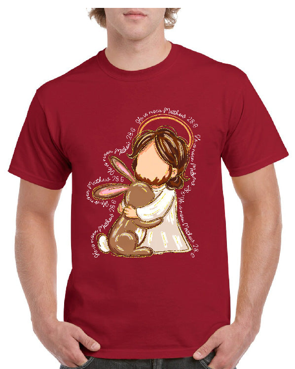 Brush Strokes Jesus with Bunny