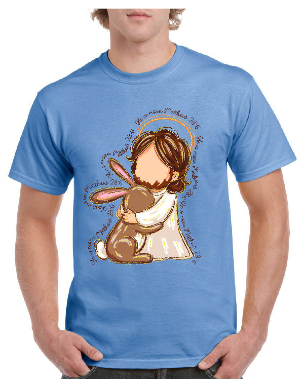 Brush Strokes Jesus with Bunny