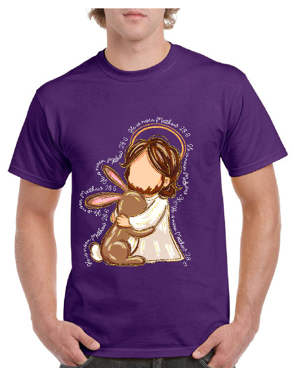 Brush Strokes Jesus with Bunny