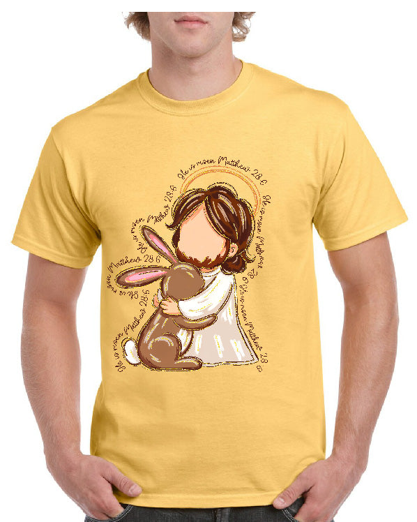 Brush Strokes Jesus with Bunny