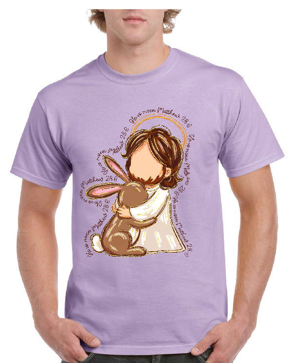 Brush Strokes Jesus with Bunny