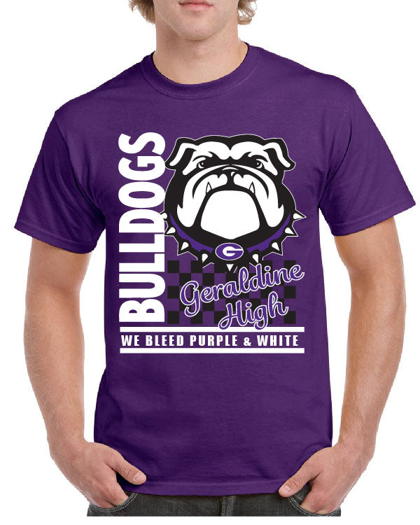 GERALDINE BULLDOGS WE BLEED PURPLE