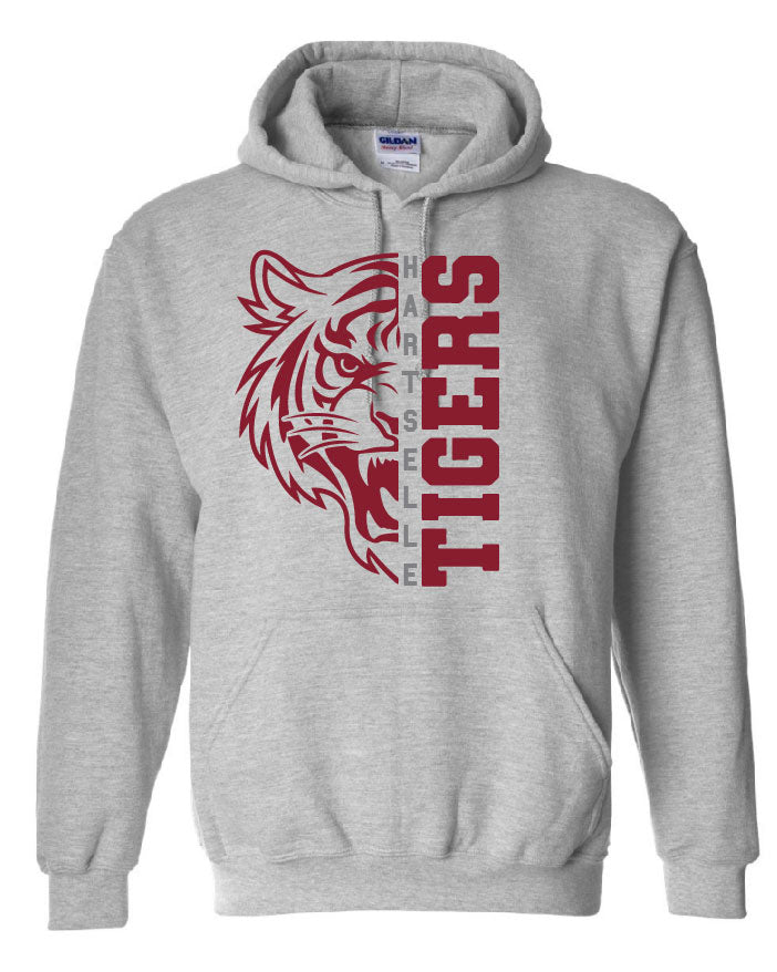 Half Tiger Face Hartselle High School Hoodie