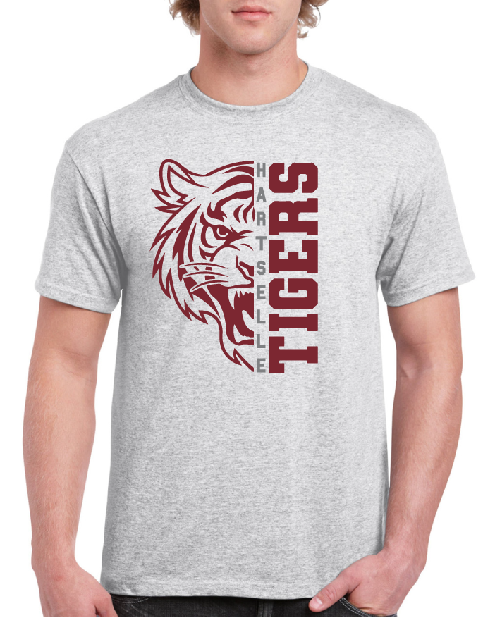 Half Tiger Face Hartselle High School Tee