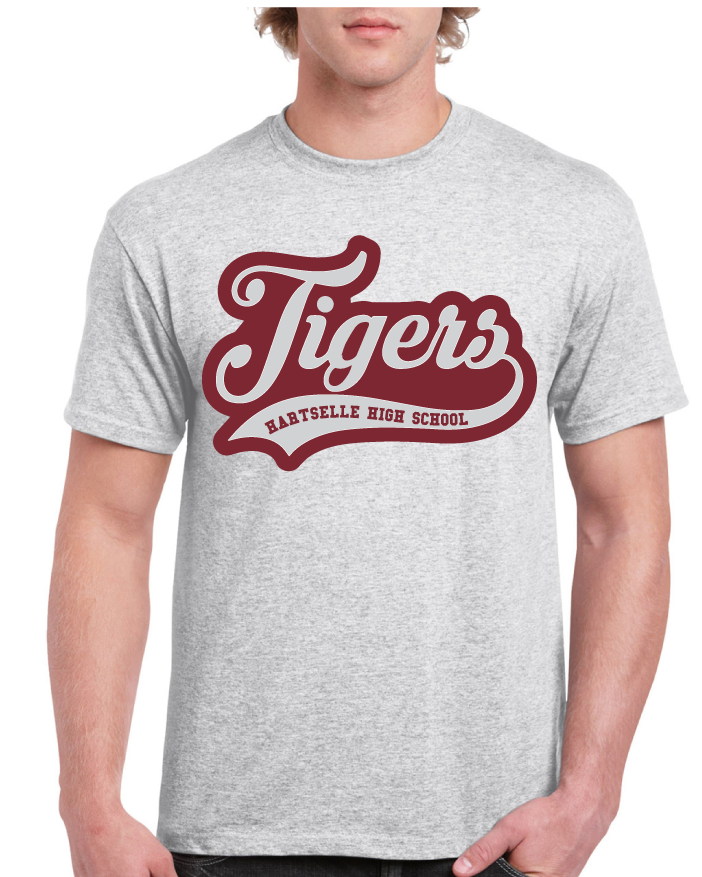 Tigers Outline Swoosh Hartselle High School Tee