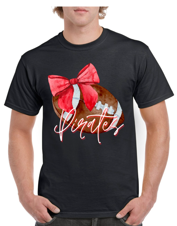 Pirate Football Bow Tee