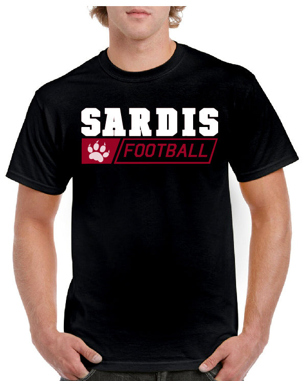 Sardis Football Paw Print Tee