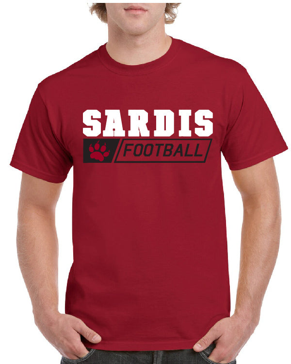 Sardis Football Paw Print Tee