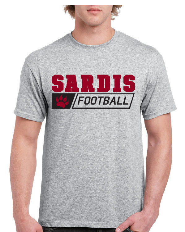 Sardis Football Paw Print Tee