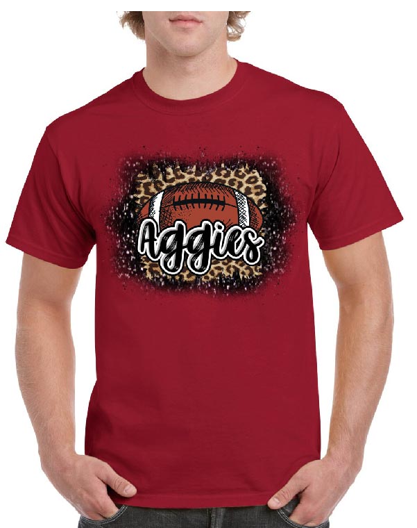 Aggies Leopard Football Tee