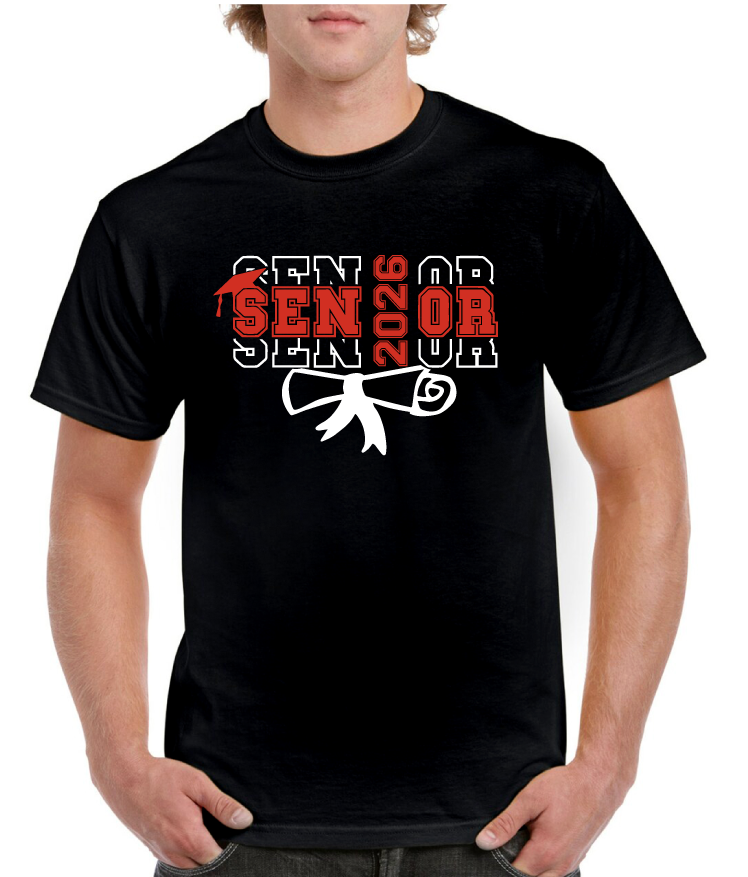Red 2026 Diploma Senior Tee