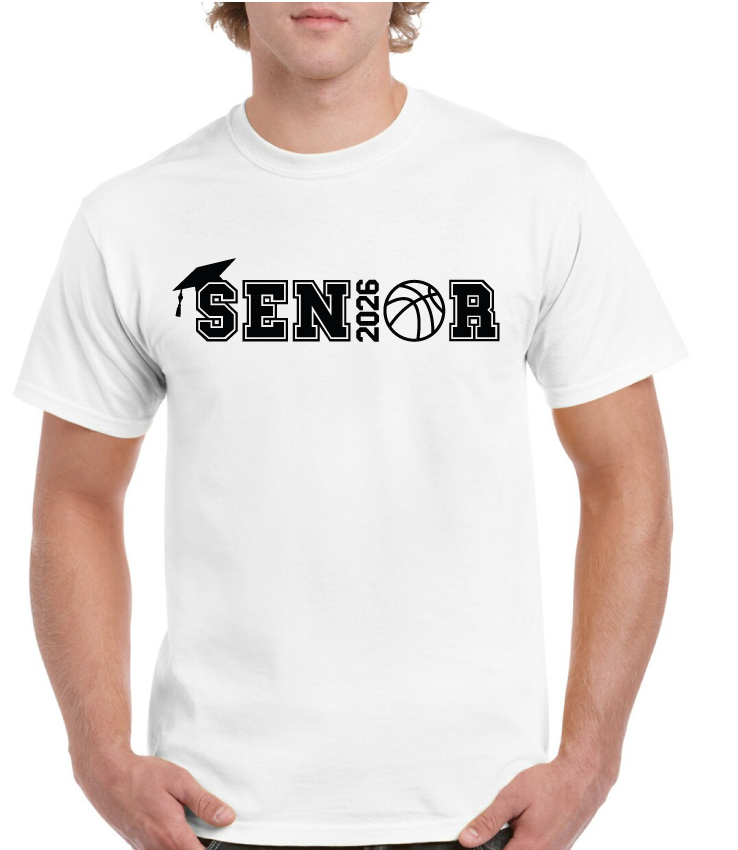 Grad Hat 2026 Basketball Senior Tee