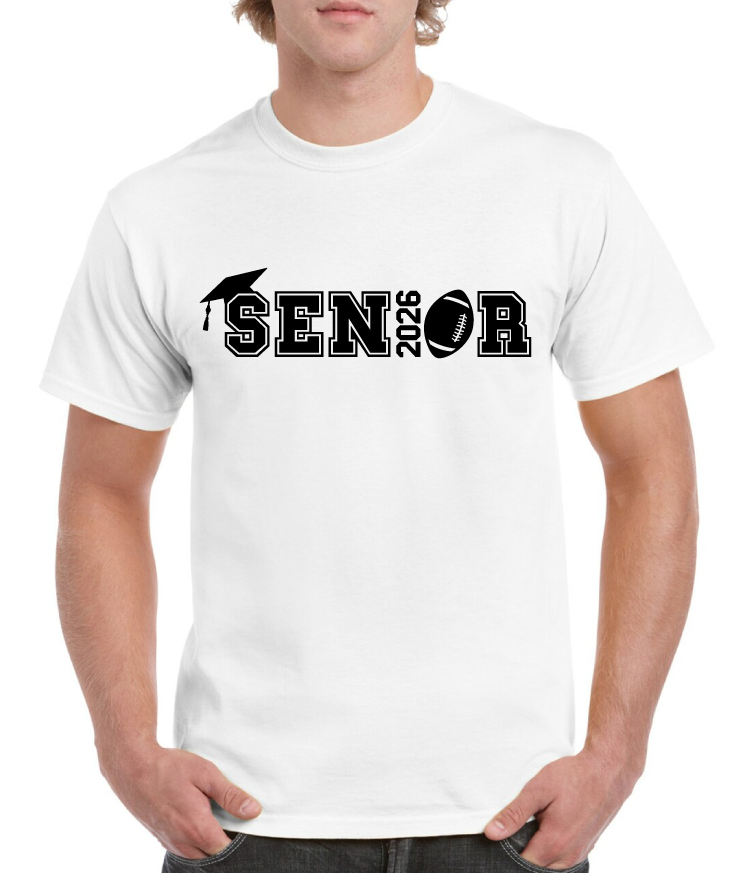 Grad Hat 2026 Football Senior Tee