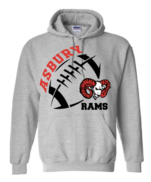 Rams Big Football Asbury High School Hoodie