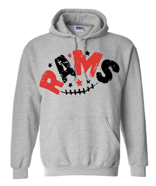 Rams Star Football Asbury High School Hoodie