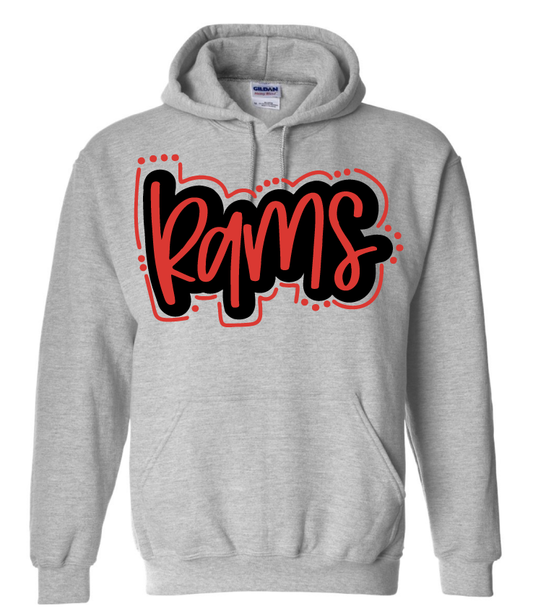 Rams Outlined Asbury High School Hoodie