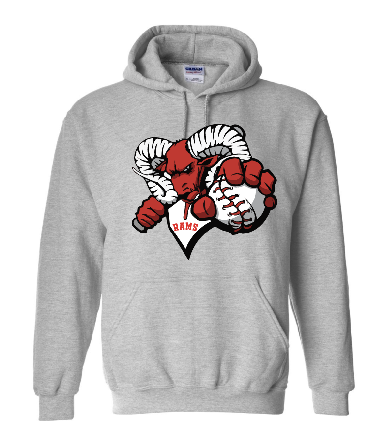 Ram Baseball Player Asbury High School Hoodie