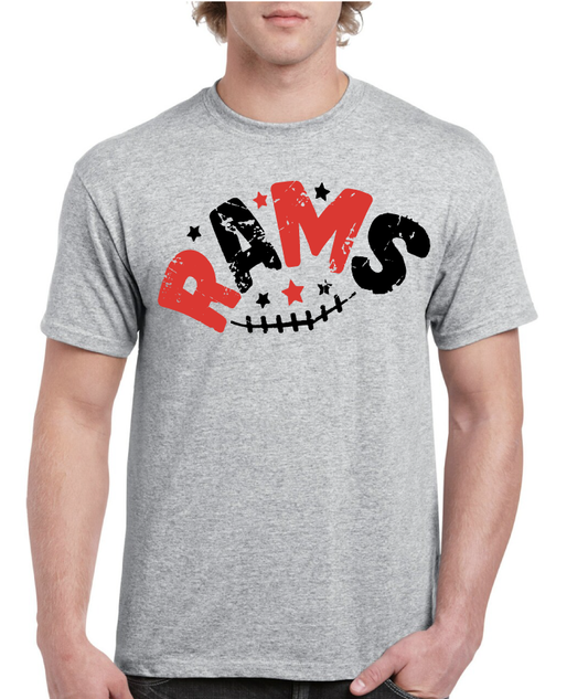 Rams Star Football Asbury High School Tee