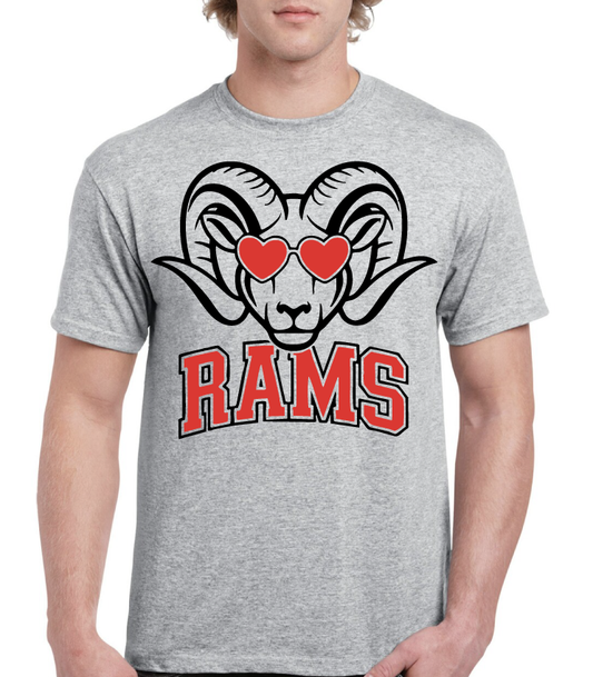 Rams Heart Eyes Asbury High School Tee