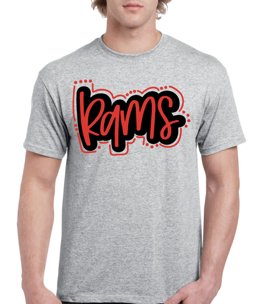 Rams Outlined Asbury High School Tee