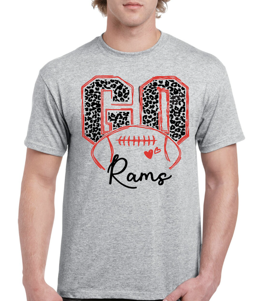 Go Rams Football Asbury High School Tee