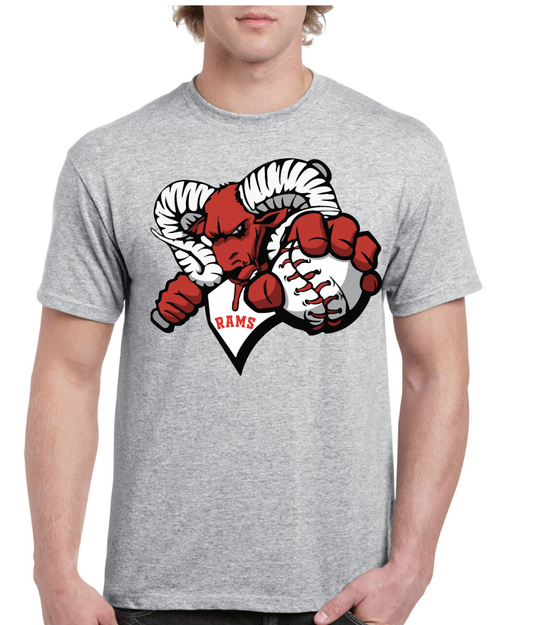 Ram Baseball Player Asbury High School Tee