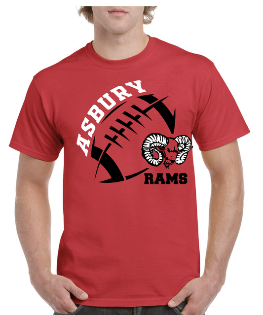 Rams Big Football Asbury High School Tee