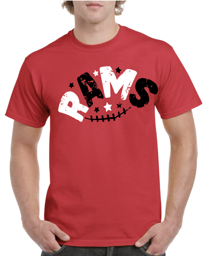 Rams Star Football Asbury High School Tee
