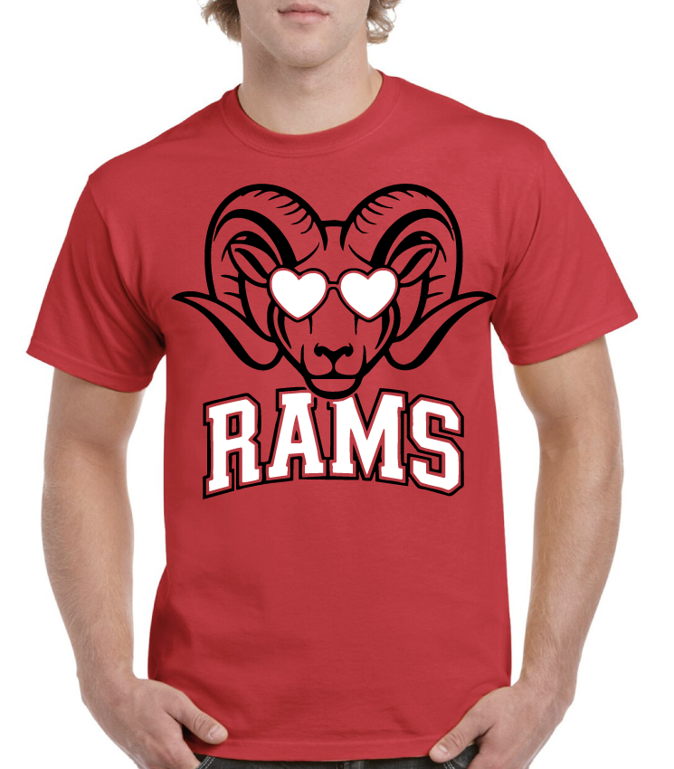 Rams Heart Eyes Asbury High School Tee