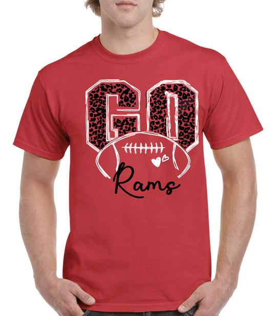 Go Rams Football Asbury High School Tee