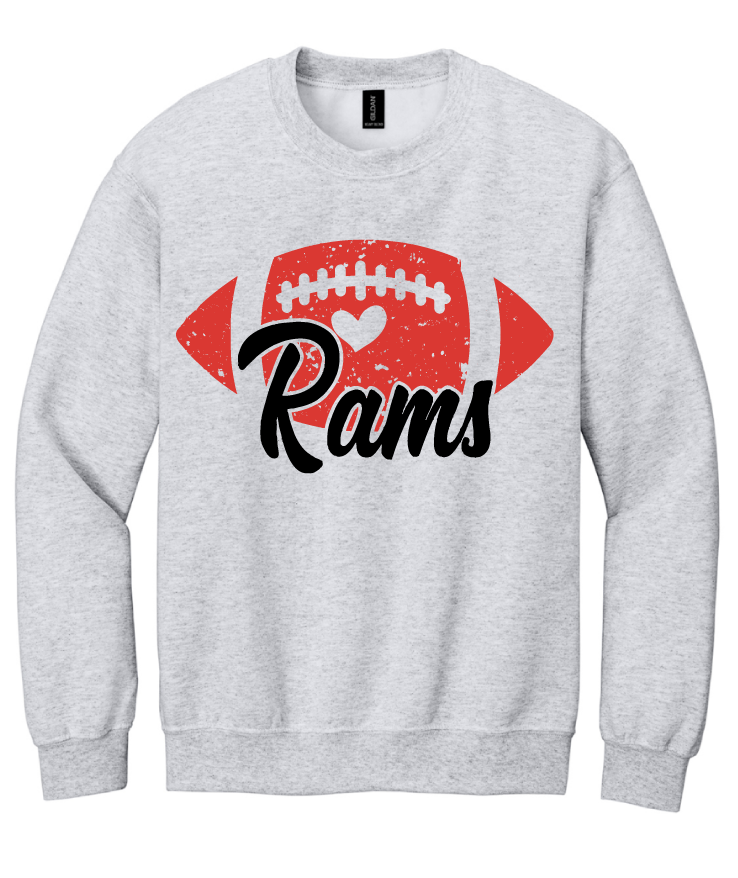 Rams Heart Football Asbury High School Sweatshirt