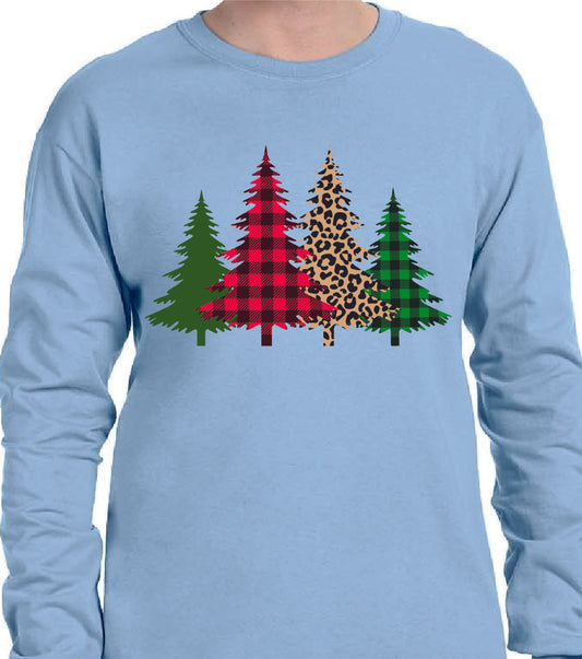 PLAID LEOPARD CHRISTMAS TREES