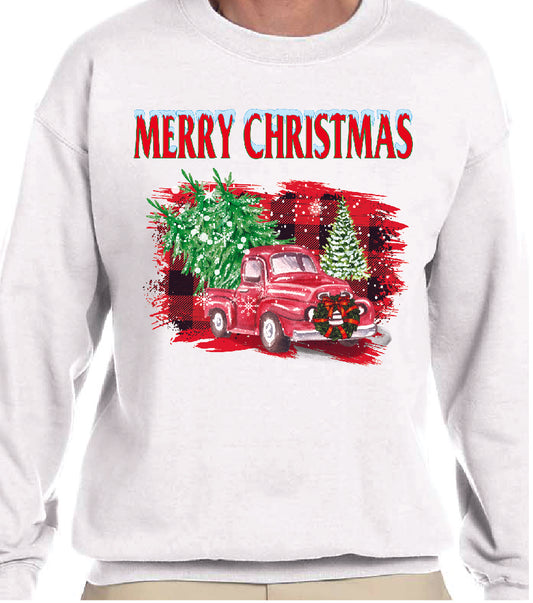 MERRY CHRISTMAS ANTIQUE TRUCK SWEATSHIRT