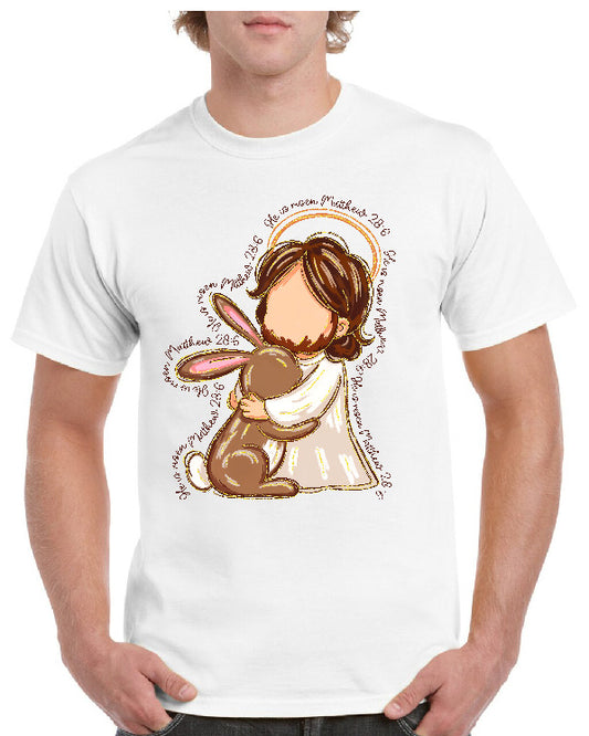 Brush Strokes Jesus with Bunny
