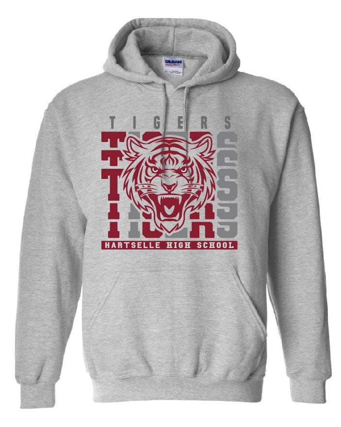 Tigers Full Face Hartselle High School Hoodie