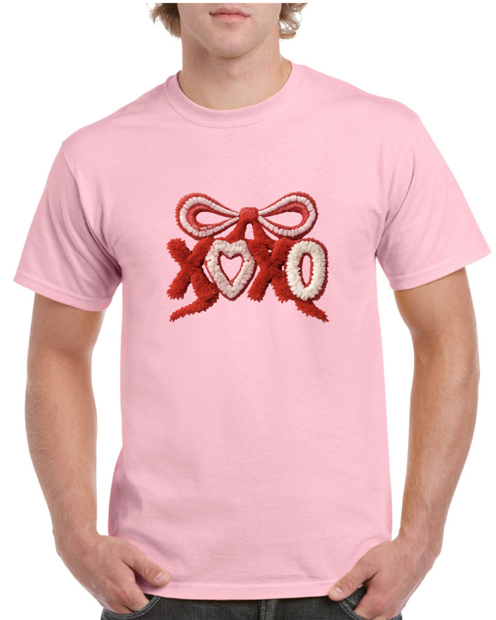 XOXO Fuzzy Bow Valentin's Tee