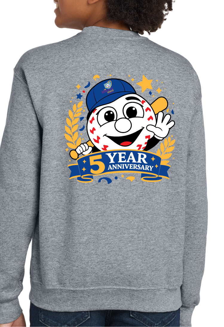 Youth Miracle League 5 Year Anniversary Crewneck Sweatshirt _ Pre-order