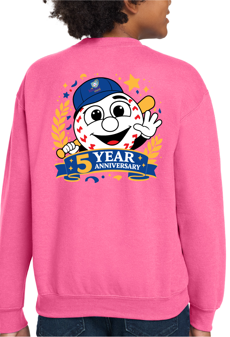 Youth Miracle League 5 Year Anniversary Crewneck Sweatshirt _ Pre-order