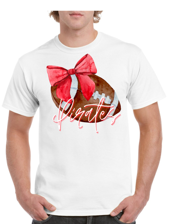 Pirate Football Bow Tee