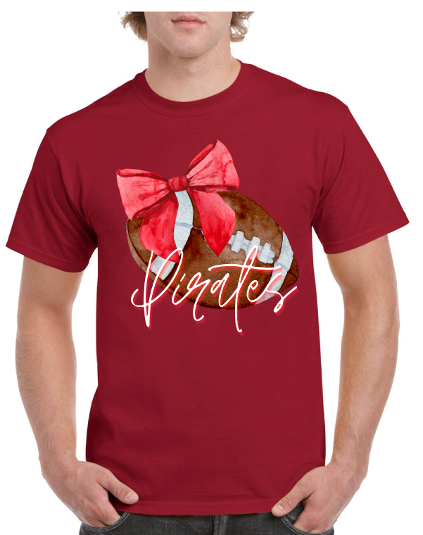Pirate Football Bow Tee