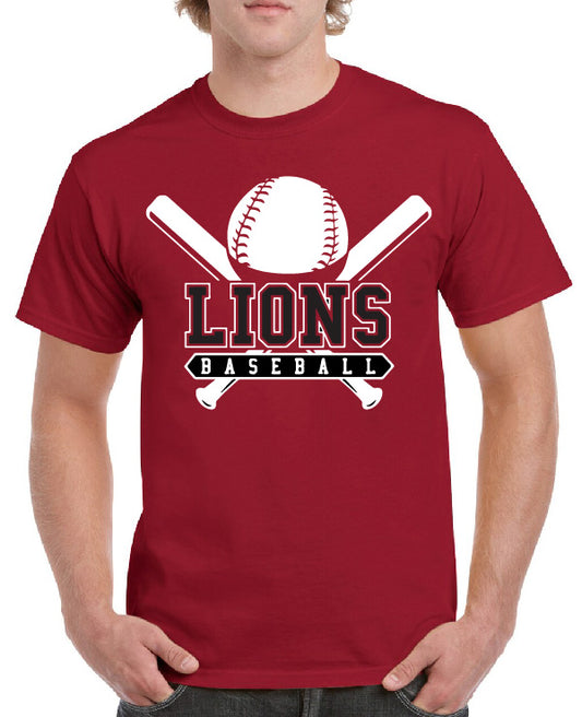 LIONS BASEBALL CROSS BAT TEE