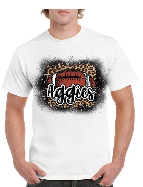 Aggies Leopard Football Tee